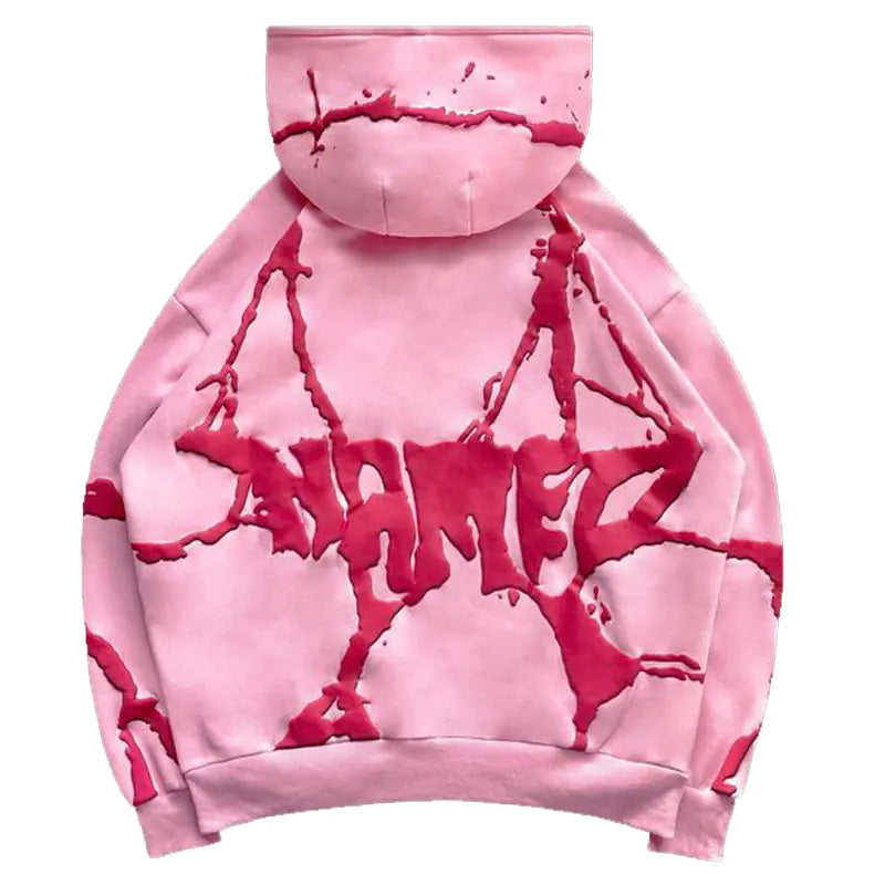 Plus Size Hooded Sweatshirt Set with Foam Print (3 Colors)