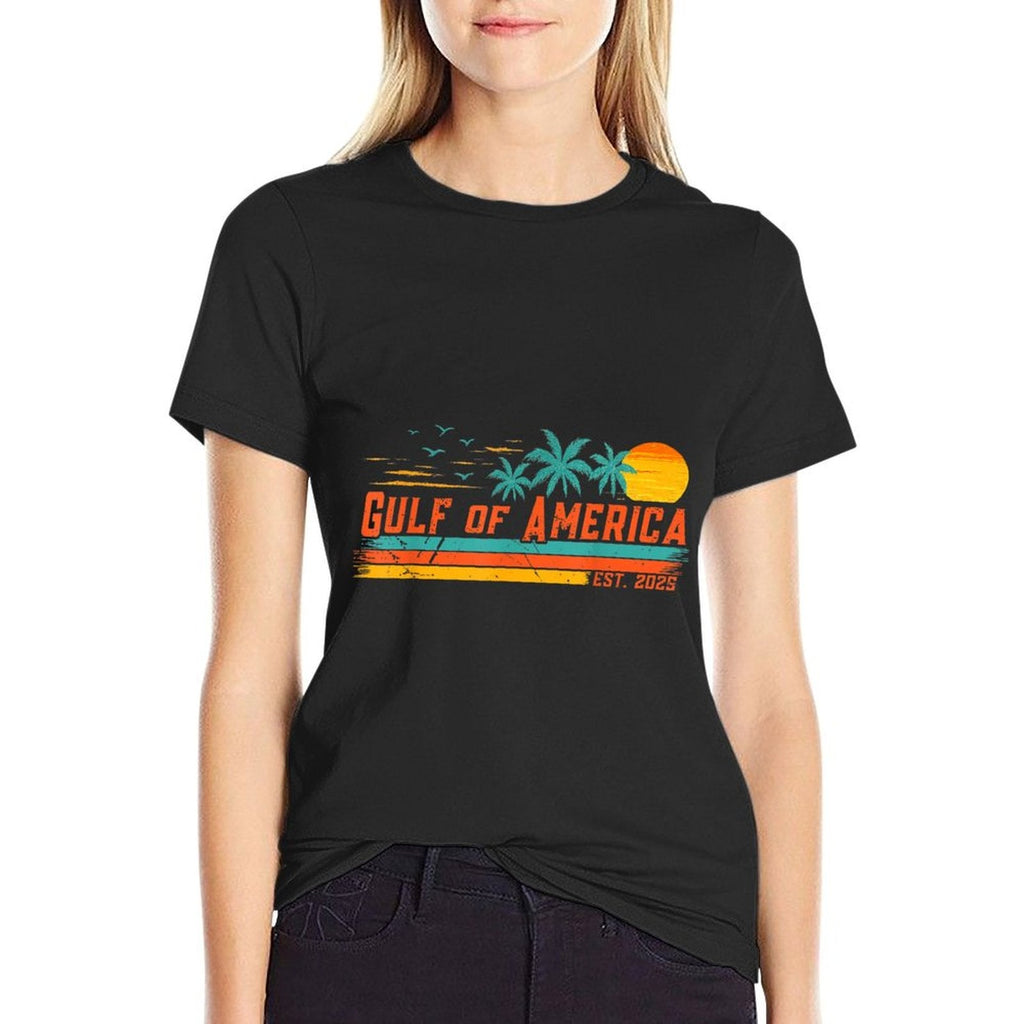 Vintage Gulf Of Us America Retro Sunset Gulf Of Us America High-quality Stitching T-Shirt