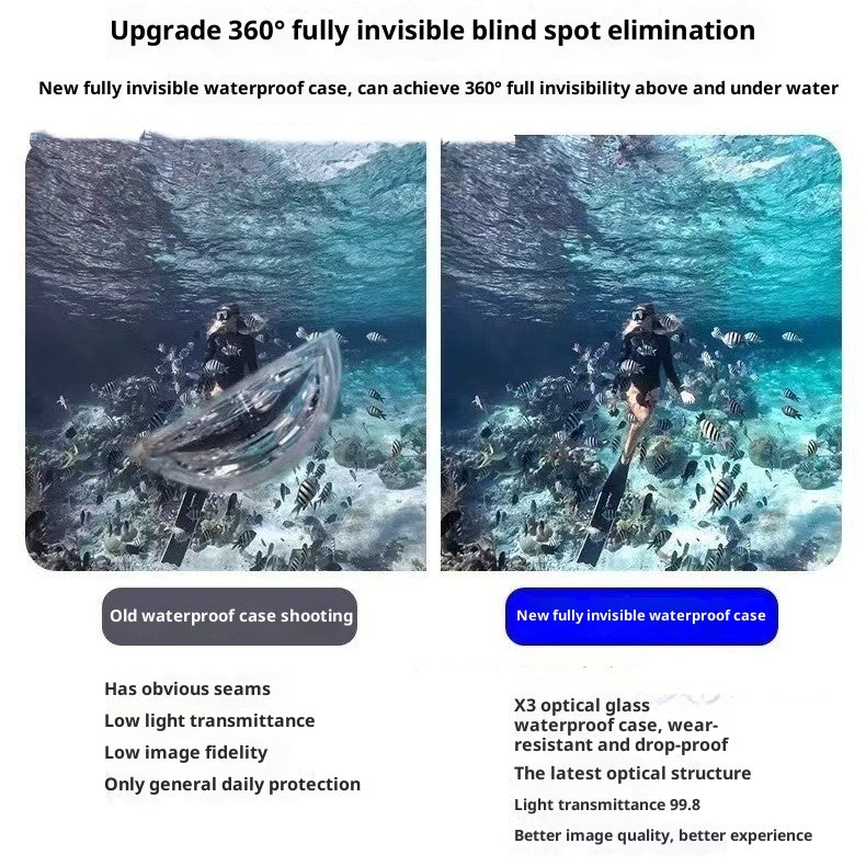 Applicable To X3 Fully Invisible Dive Case Waterproof And Sealed Invisible