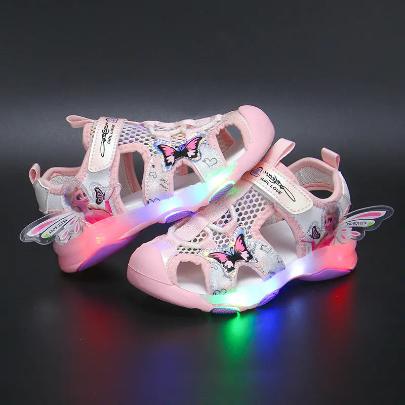 Girls' Light-Up Summer Sandals with Soft Sole