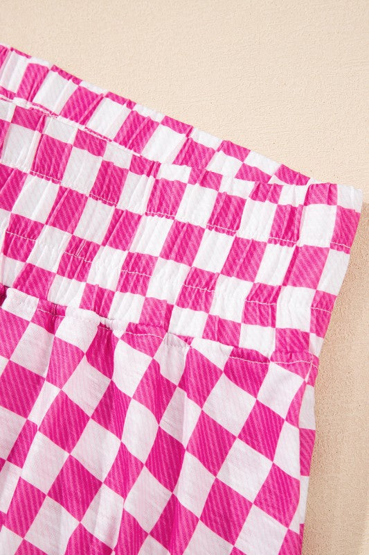 Checker T-Shirt & High Waist Skort Set