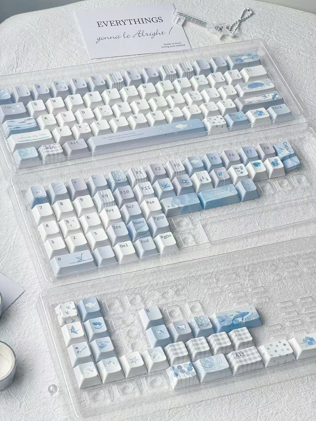 Sleek Blue Keyboard Caps With A Fresh, Cool, And Transparent Design