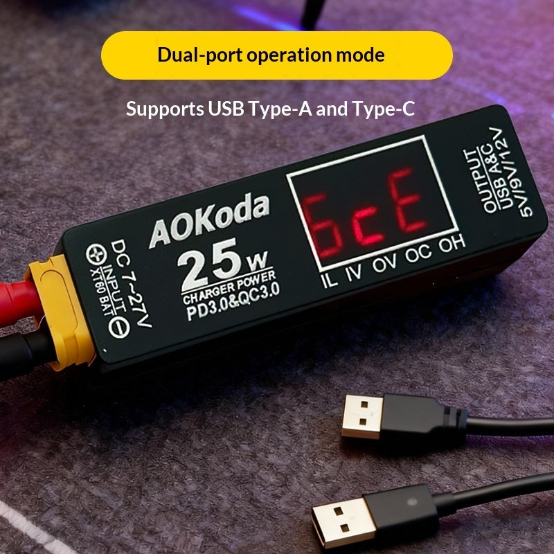 Drone Battery Charger For Fixed-wing FPV Drones With XT60 To USB Adapter For Fast Phone Charging