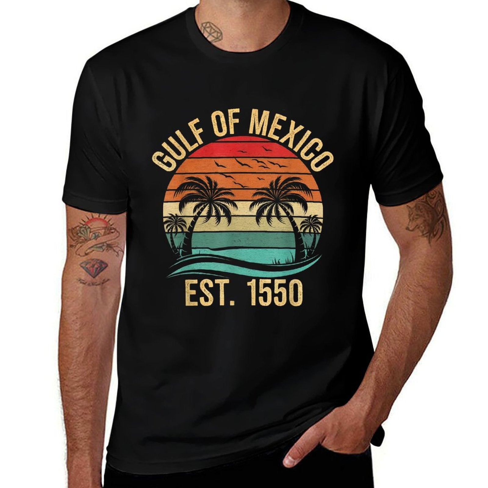 Gulf of Mexico Women Est 1550 Retro Vintage Beach Eco-friendly Material T-Shirt
