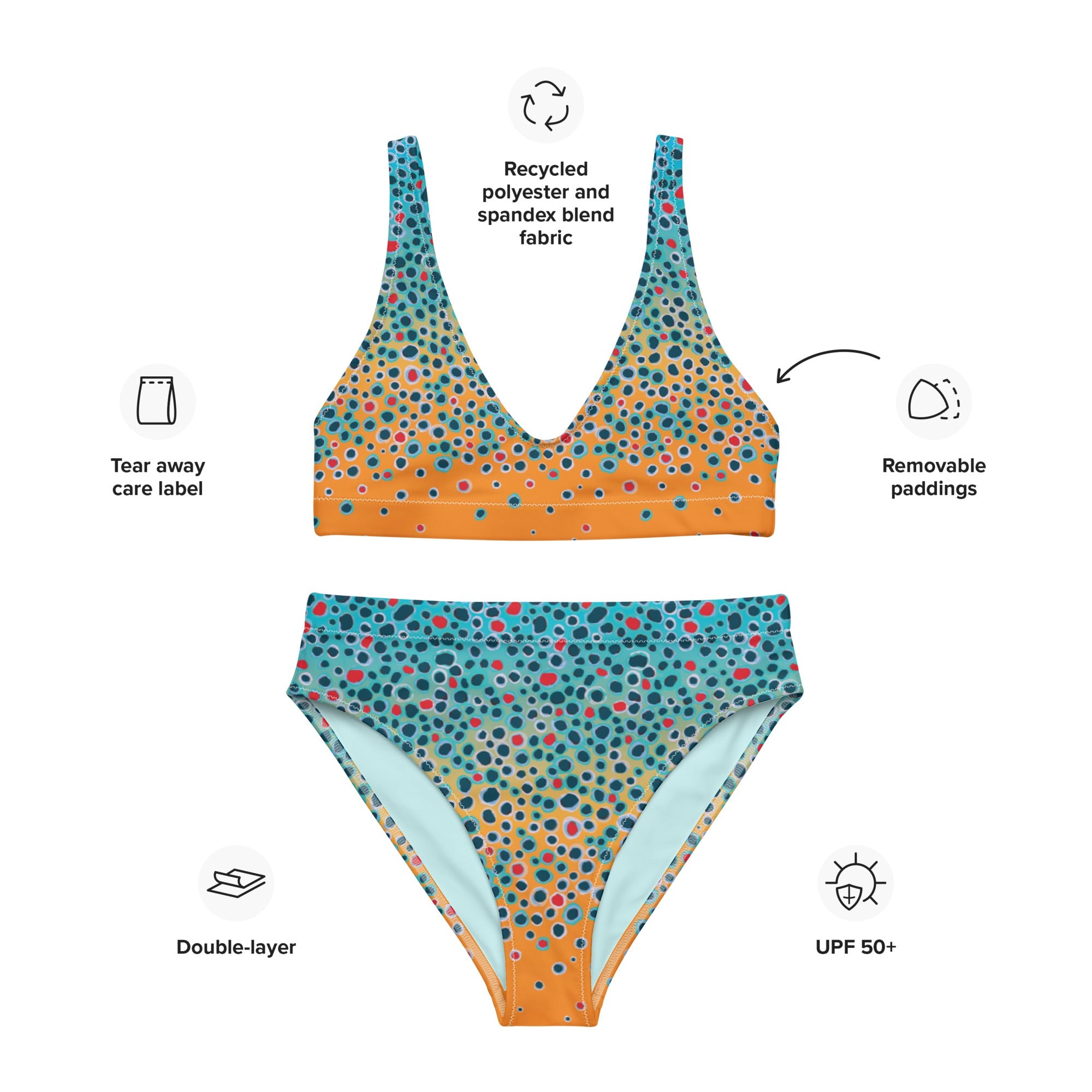 Brown Trout Recycled high-waisted bikini