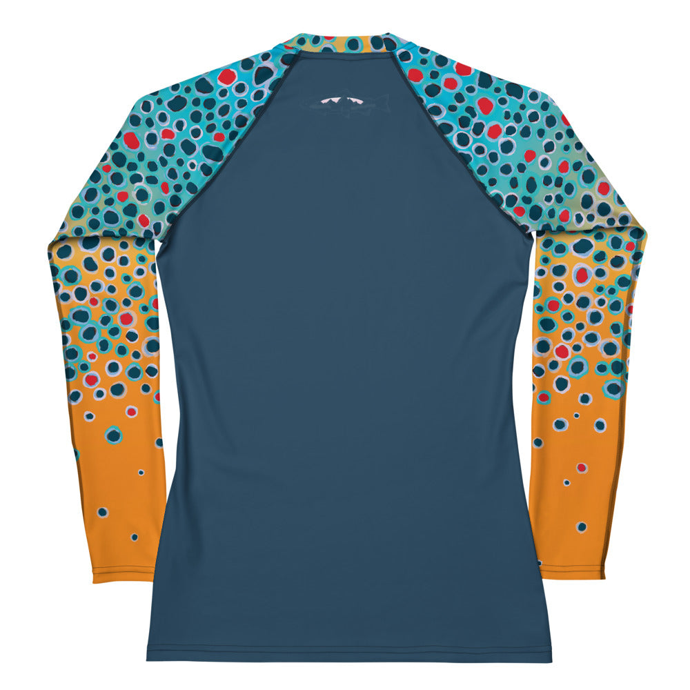 Brown Trout Fishing Shirt-Dark Blue