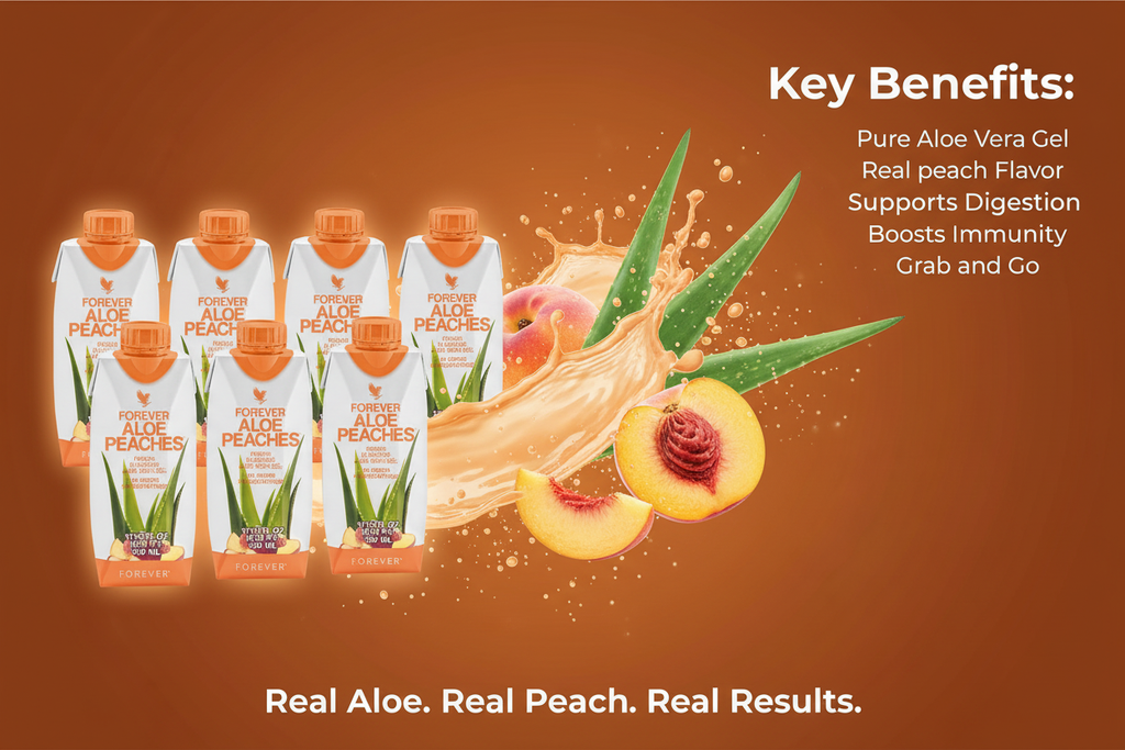 Forever™ Aloe Peaches Minis | Peach Aloe Vera Gel Drink — 12 Pack