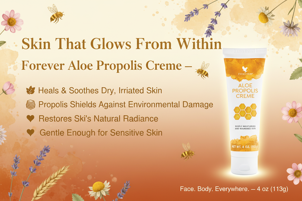 Aloe Propolis Creme combines pure inner leaf aloe vera gel and bee propolis Vitamins A E and C work to nourish and moisturize the skin