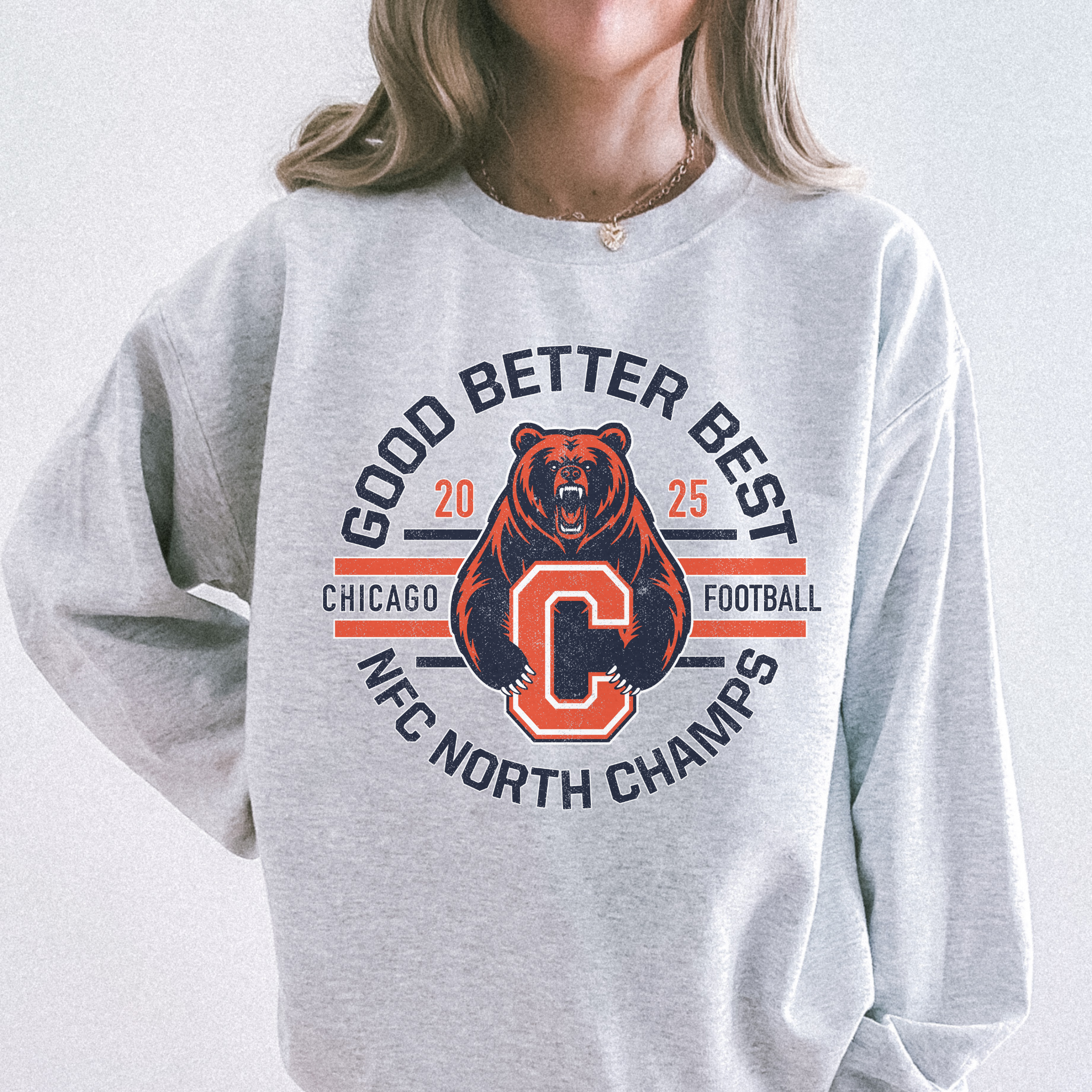 Chicago Football Bear Crewneck Sweatshirt – Vintage NFC North Champs Graphic Pullover