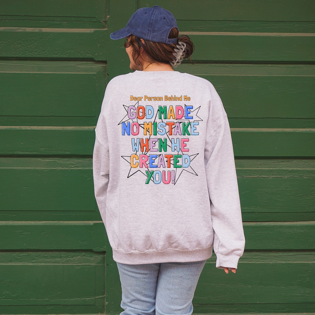 Fearfully & Wonderfully Made Sweatshirt | Christian Affirmation Crewneck | God Made No Mistake Faith Graphic Pullover