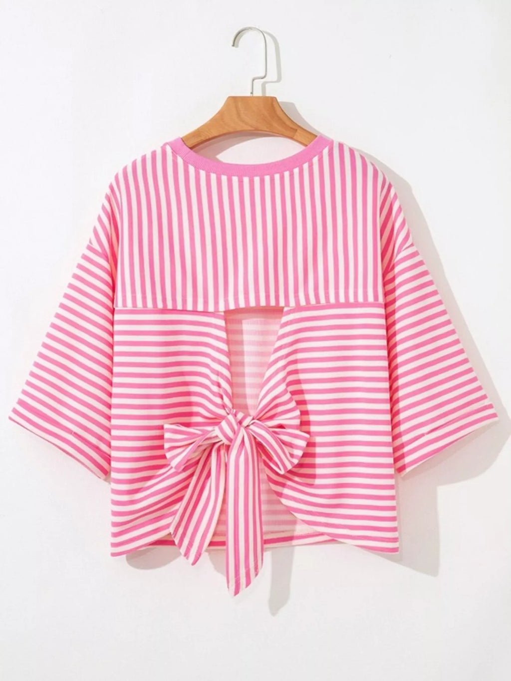 Striped Back Bow Tie T-Shirt