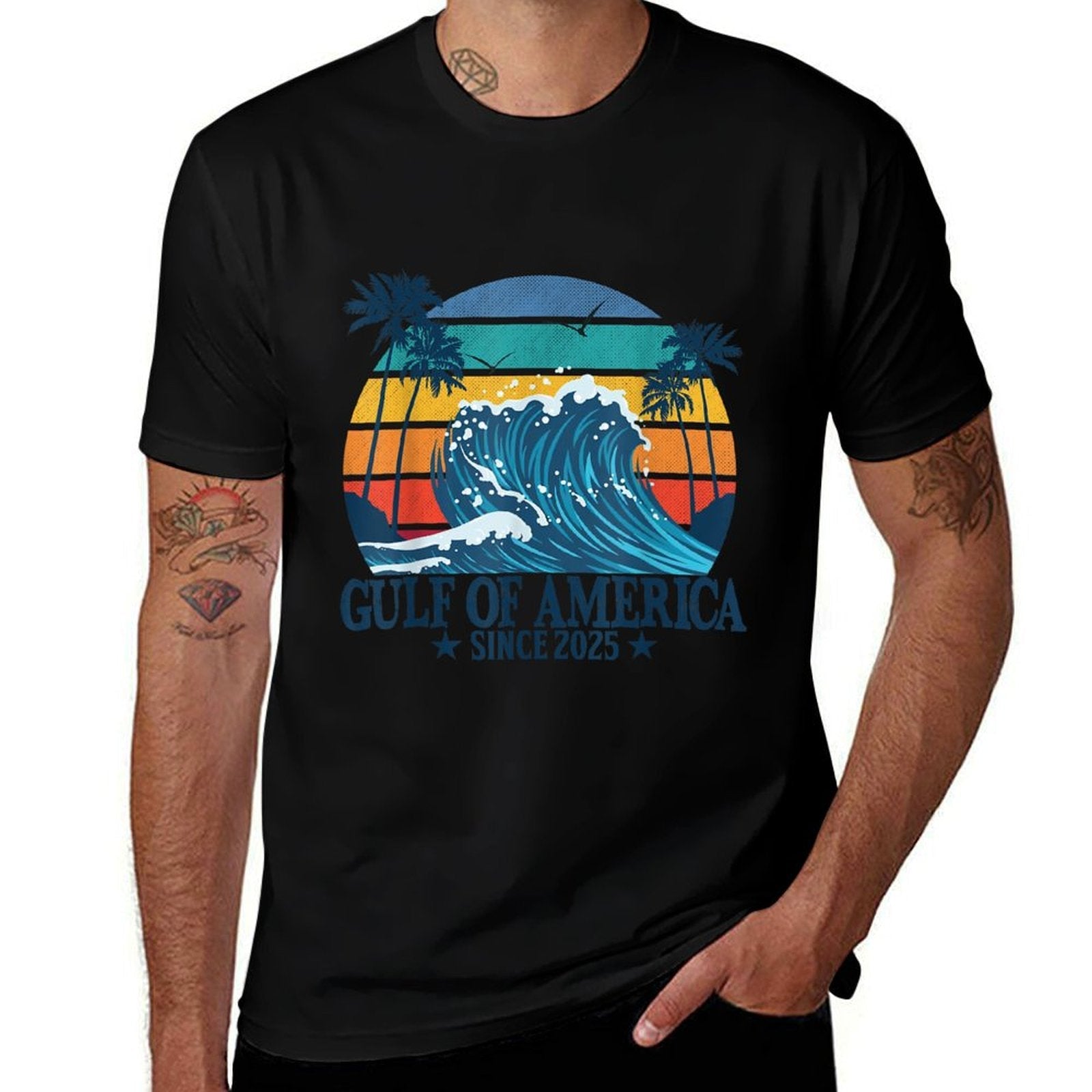Gulf of US America Vintage Beach America's Gulf Slim-fit Cut T-Shirt