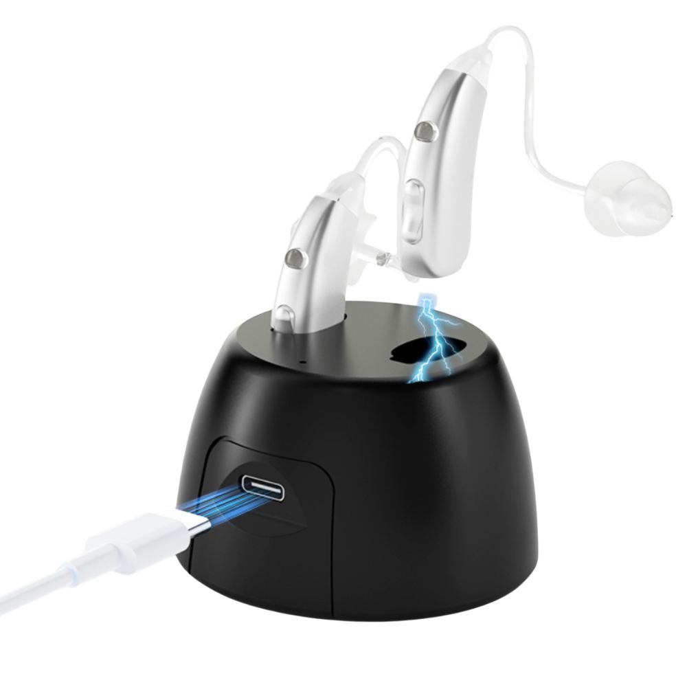 Rechargeable BTE Hearing Aids Noise Cancelling With Severe Hearing Loss Comfortable Fit Easy To Use Sound Amplifier For Seniors