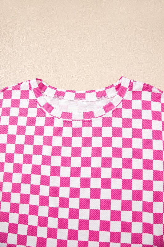 Checker T-Shirt & High Waist Skort Set