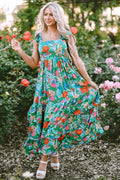 Floral Sleeveless Ruffle Tiered Maxi Dress