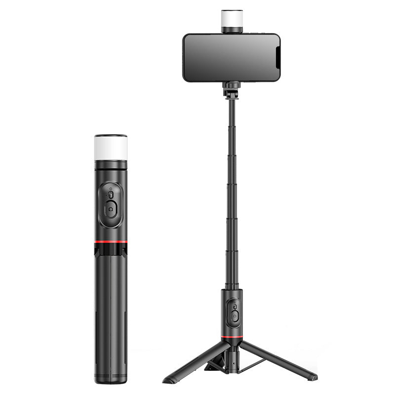 Mobile Phone Live Streaming Extension Pole Bluetooth Aluminum Alloy Desktop LED Fill Light Tripod Selfie Stick