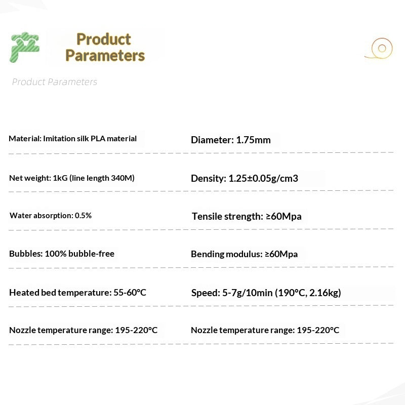 Factory-direct 3D Printing Material Silk-like Filament For 3D Printers