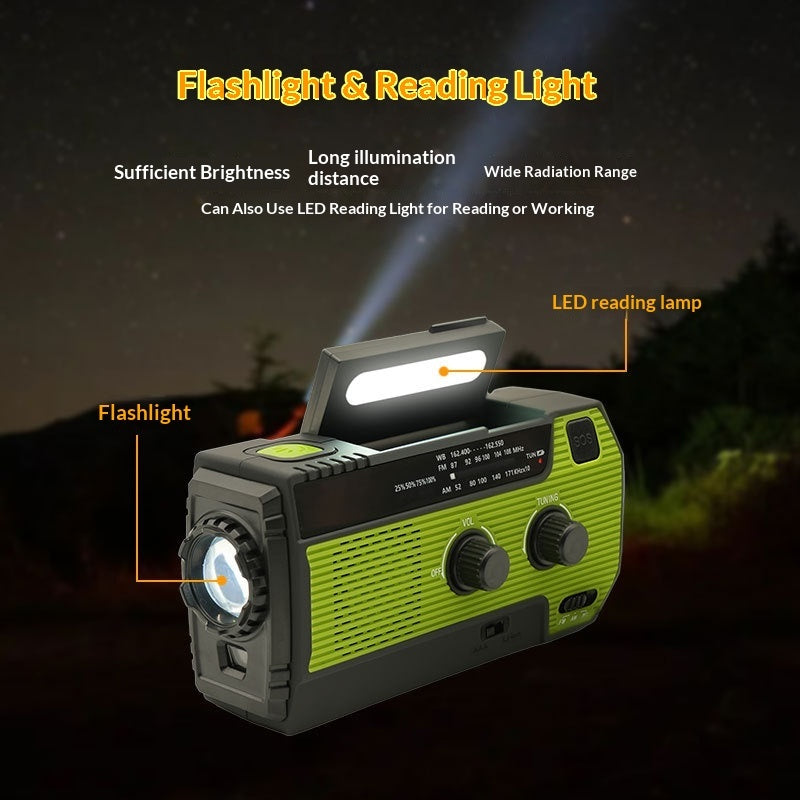 Hand-cranked Multifunctional Emergency Charging Solar Radio Outdoor Disaster Prevention Radio