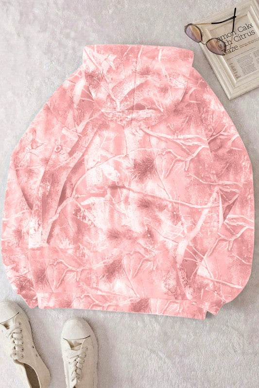Camo Kangaroo Pocket Drop Shoulder Hoodie