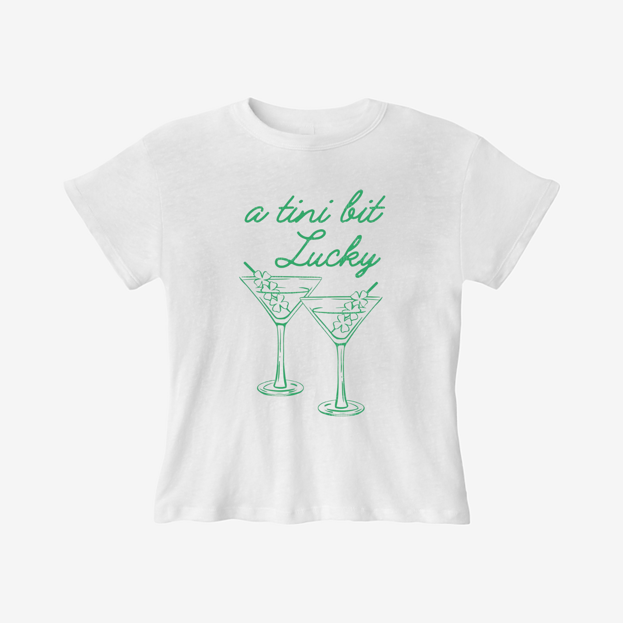 A Tini Bit Lucky St. Patrick’s Day Tee | Shamrock Martini Graphic Shirt | Hey Jude Graphic Tees