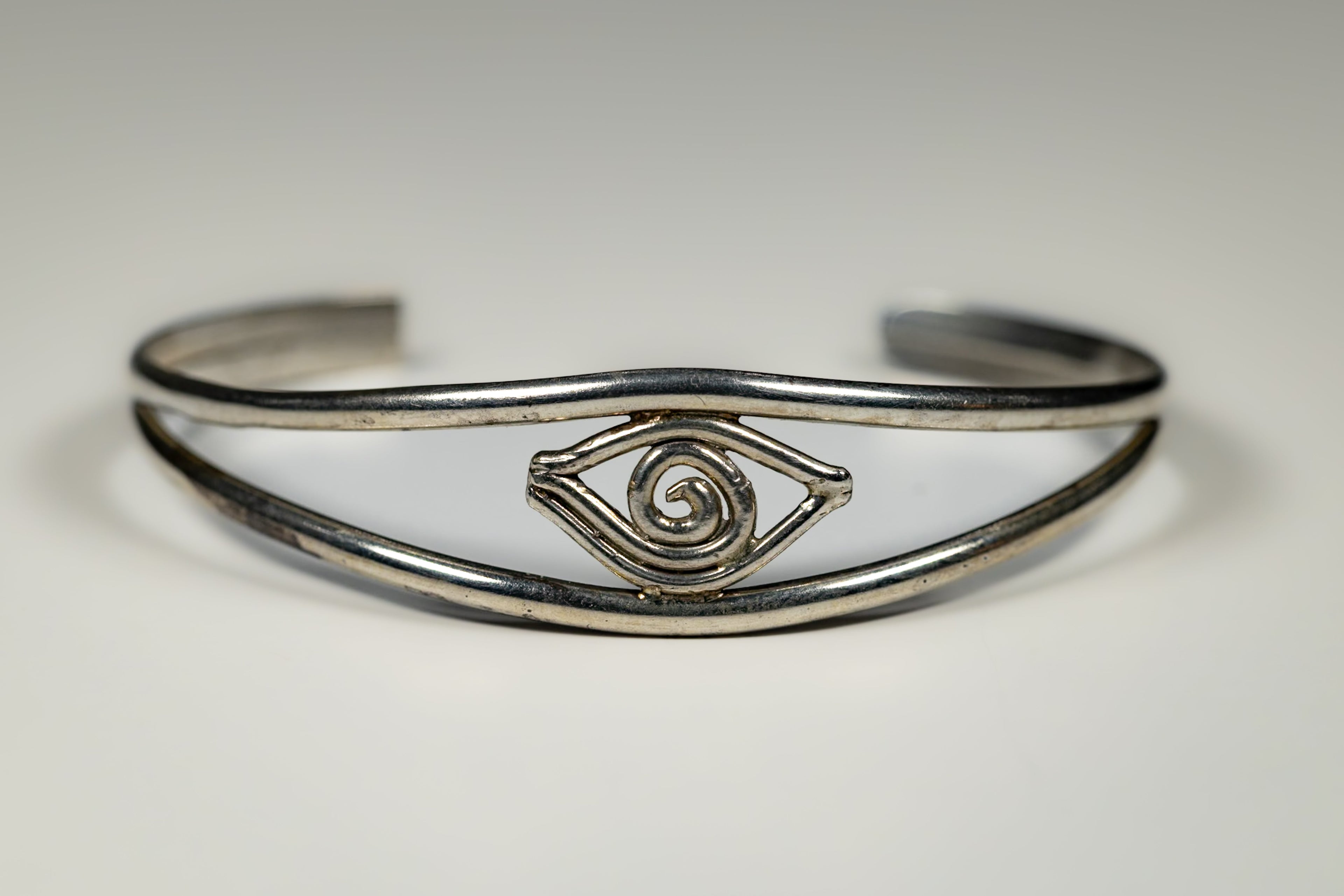 Big “Eye See” Evil Eye Sterling Silver Protection Cuff