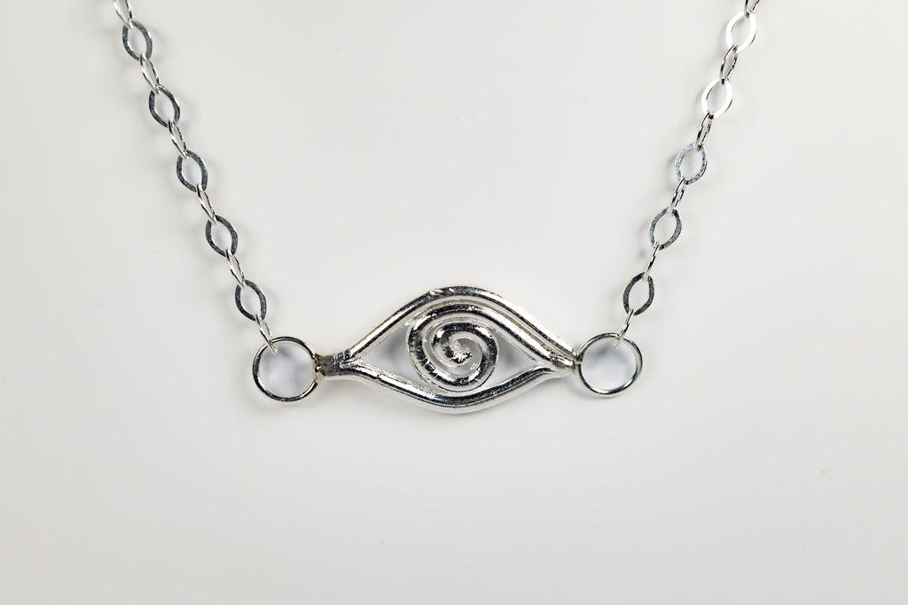 “Big Eye See” Evil Eye Sterling Silver Necklace