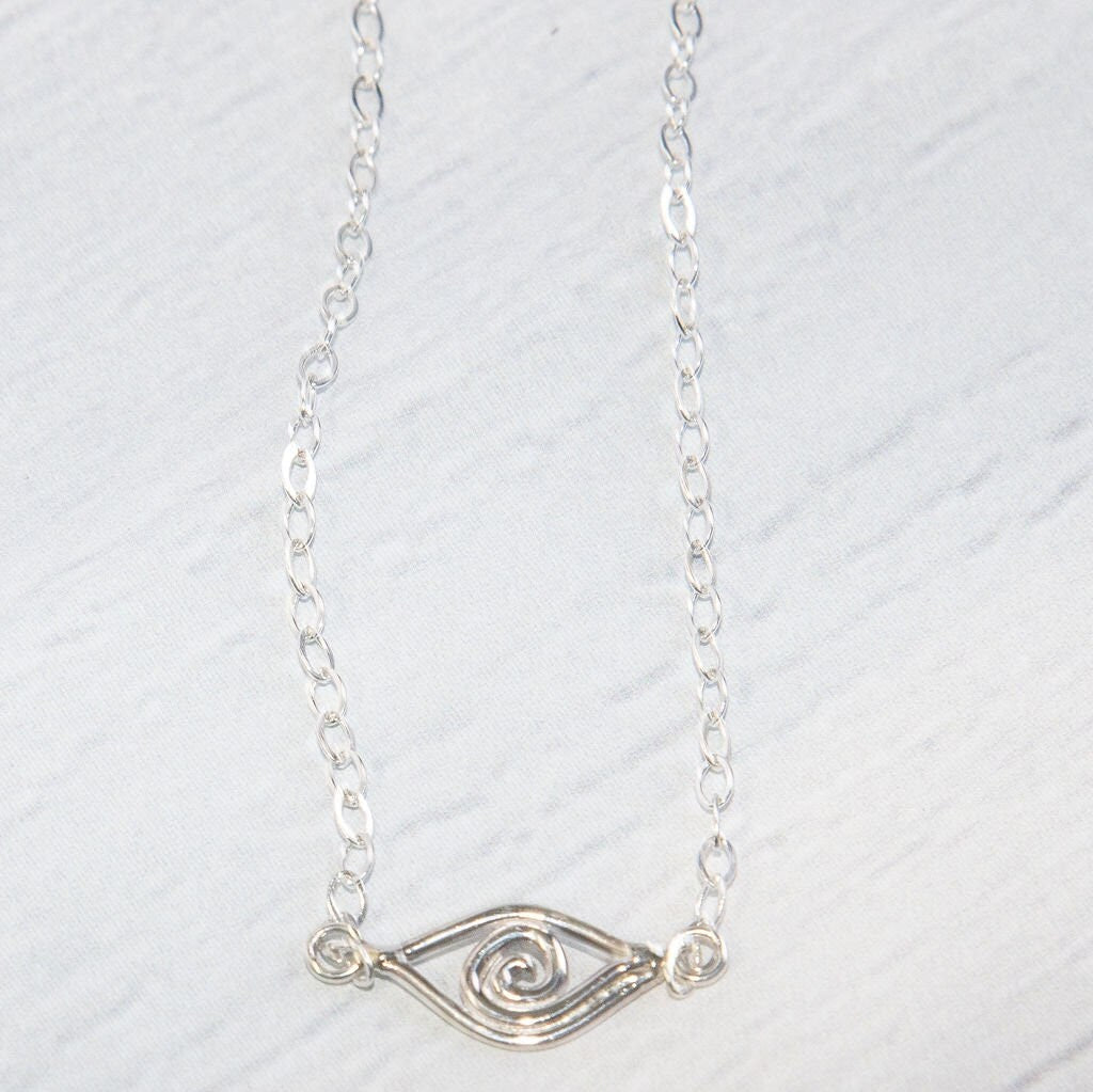 “Big Eye See” Evil Eye Sterling Silver Necklace