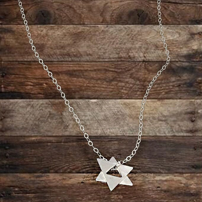 Big Star of David Sterling Silver Necklace