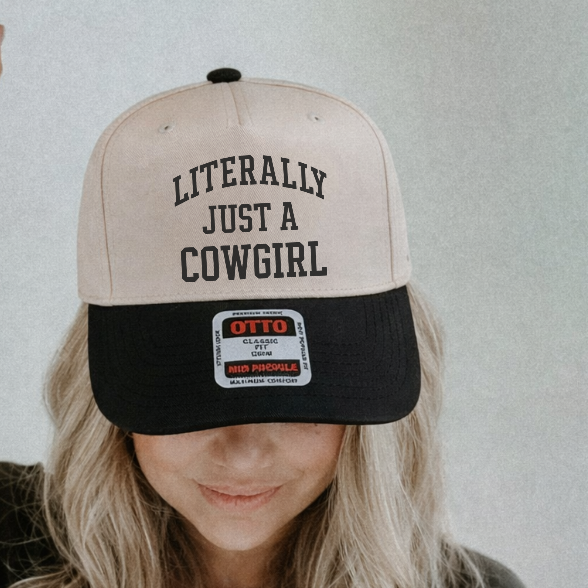 Literally Just a Cowgirl Canvas Trucker Hat | Western Cowgirl Graphic Otto Cap