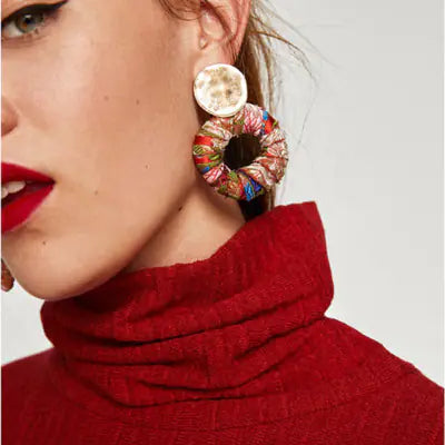 Stylish Alloy Pearl Fabric Earrings