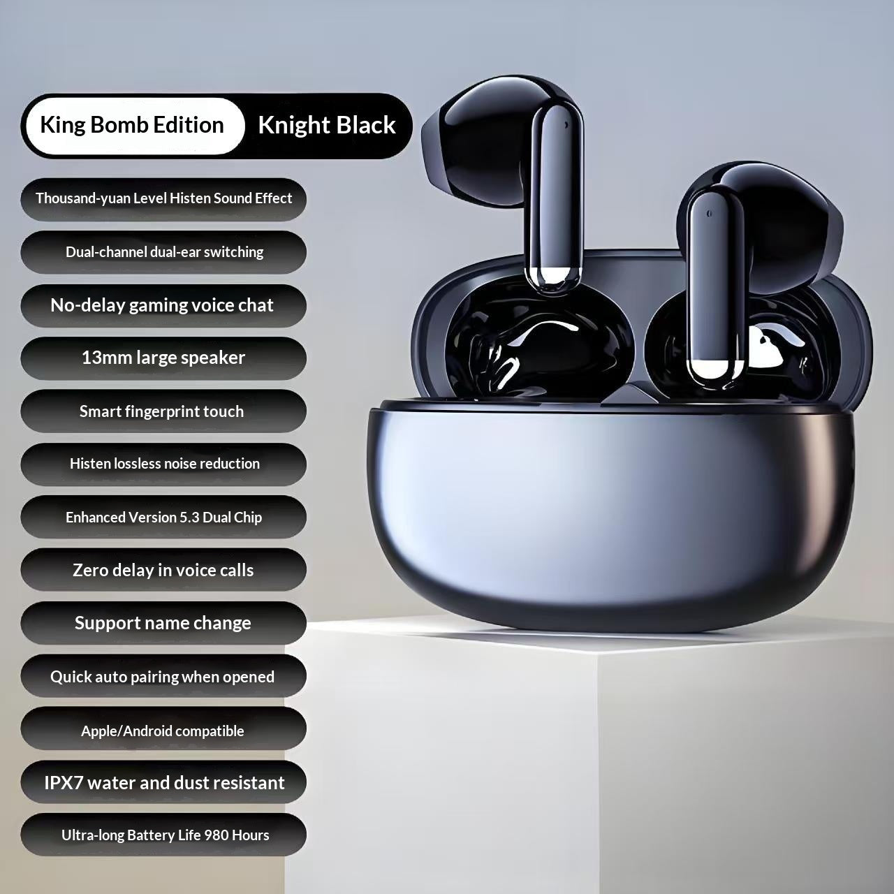 True Wireless Noise-canceling Bluetooth Earbuds With High Sound Quality And Ultra-long Battery Life