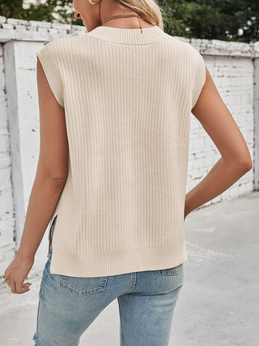 Casual V-Neck Knitted Sweater Vest