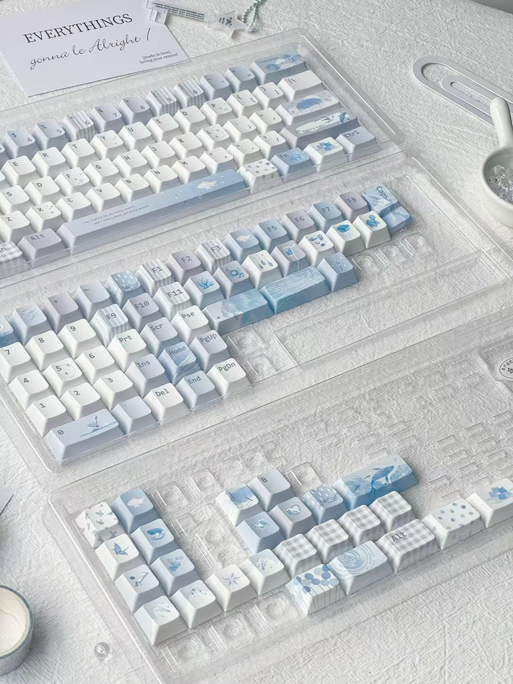 Sleek Blue Keyboard Caps With A Fresh, Cool, And Transparent Design