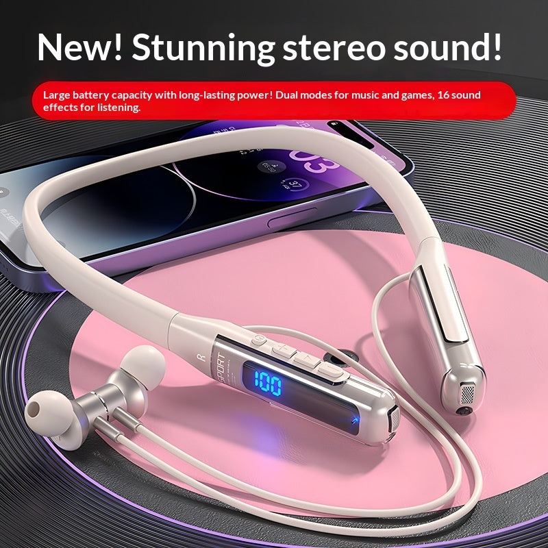 Wireless Neckband-style Multi-functional Stereo Smart Noise-canceling Sports Headphones