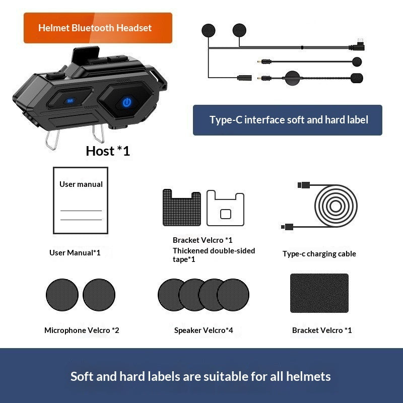 Motorcycle Helmet With Bluetooth Earphones And Water Resistance