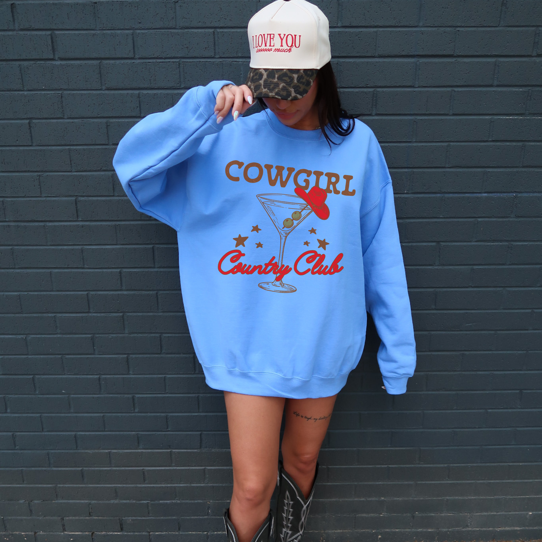 Cowgirl Country Club Sweatshirt – Western Graphic Crewneck