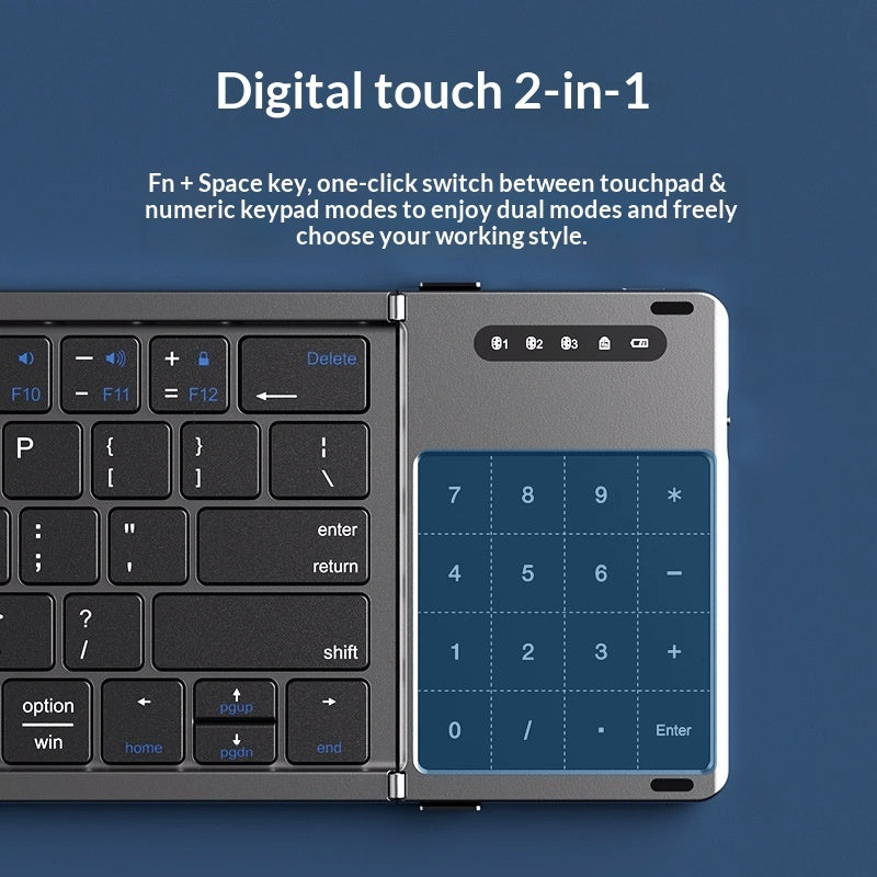 Tri-fold Keyboard, Wireless Bluetooth Foldable Mini Keyboard, Suitable For Desktop PC Sets