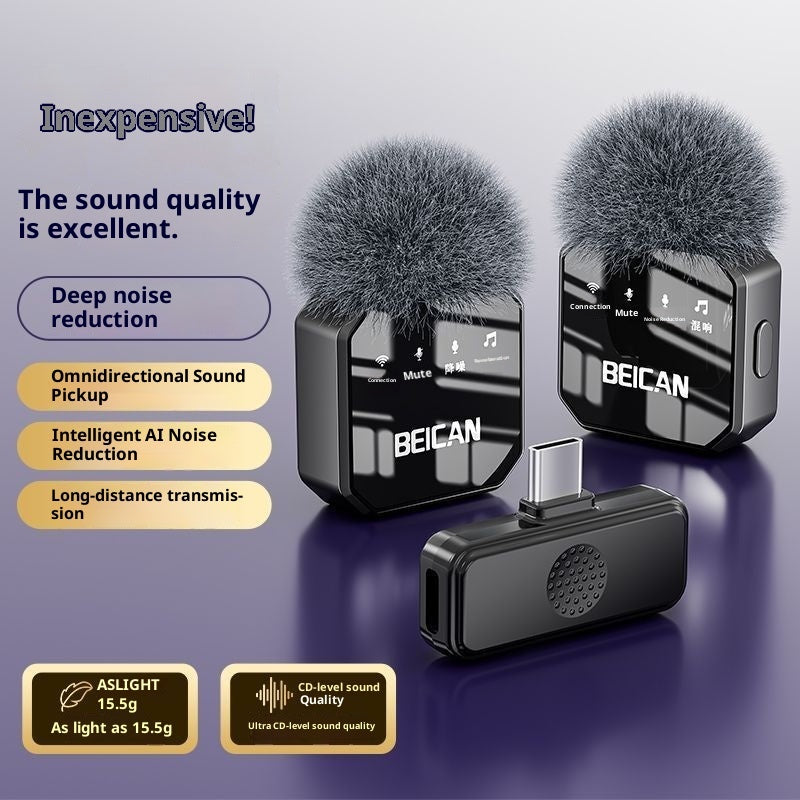 HD Wireless Lapel Microphone With No Delay For Live Outdoor Video Recording
