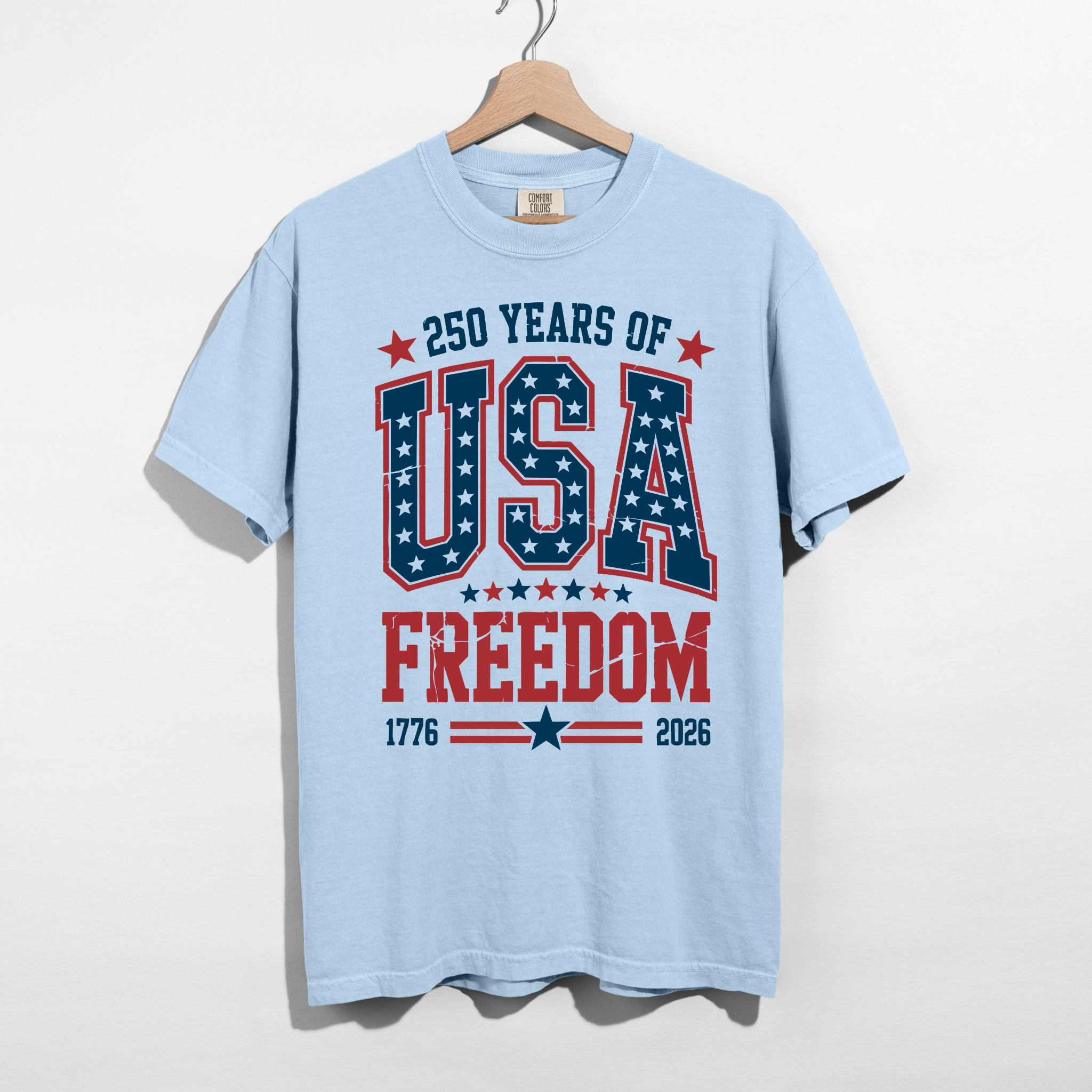250 Years of USA Freedom 1776–2026 Graphic Tee – Patriotic America Shirt