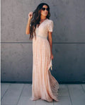Summer New Women's Lace V-Neck Maxi Dress