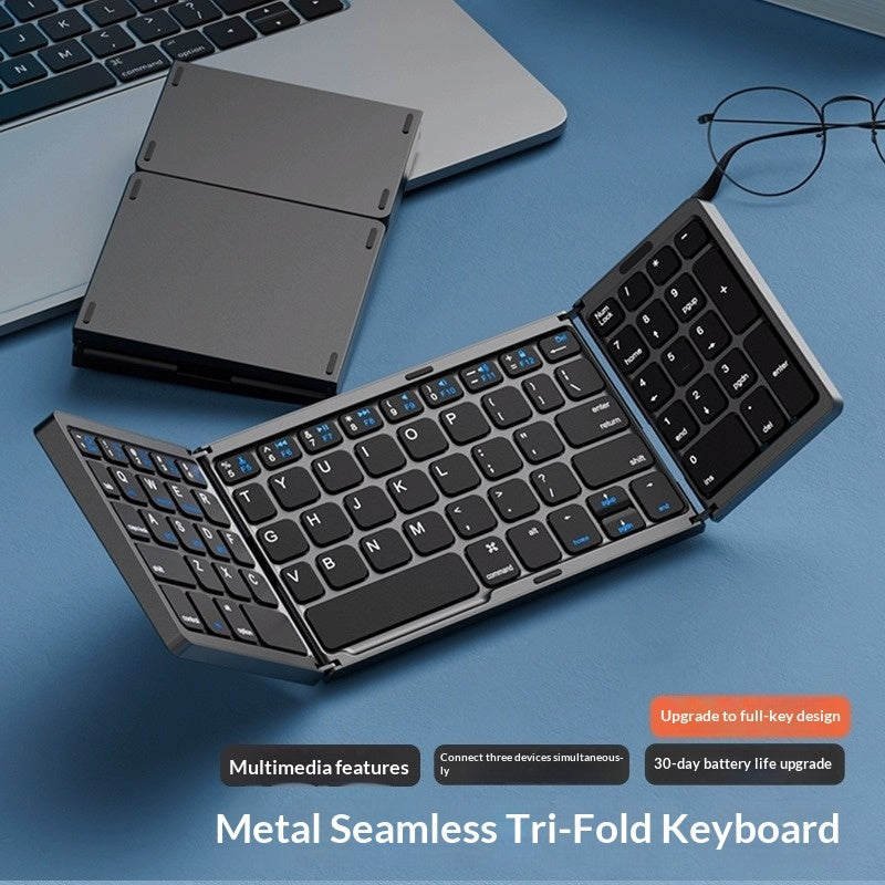 Tri-fold Keyboard, Wireless Bluetooth Foldable Mini Keyboard, Suitable For Desktop PC Sets