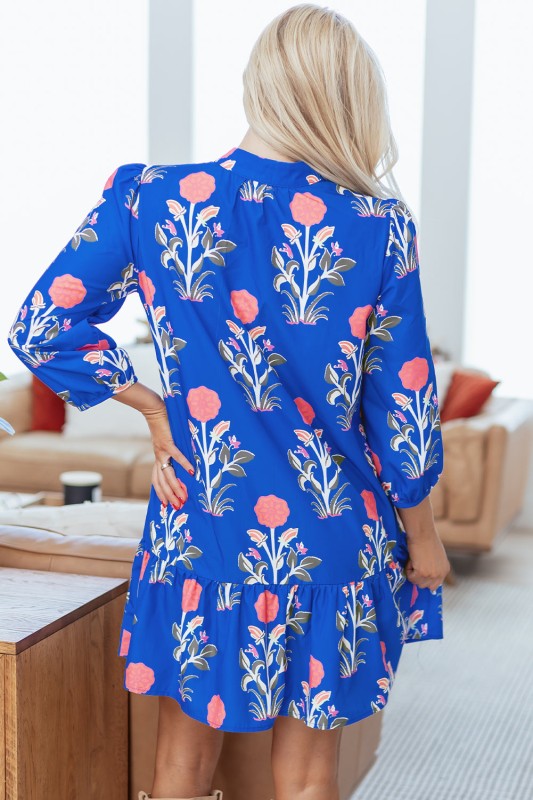 Zahra Sleeve Ruffle Hem Dress