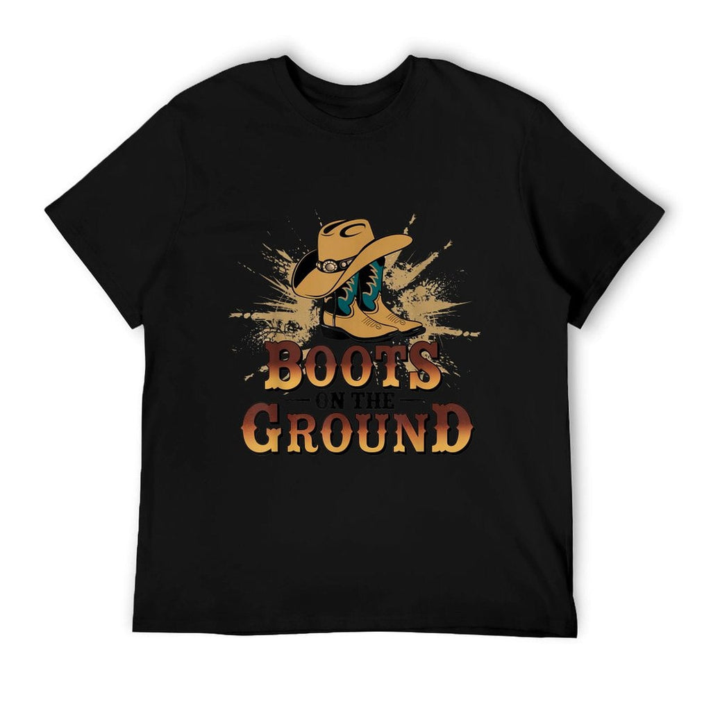 Boots On The Ground Western Cowboy Rodeo Country Eco-friendly Material T-Shirt