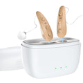 Rechargeable Hearing Aids BTE Senior Hearing Aid Device With 5-Level Volume Control DSP Noise Reduction Portable Charging Case