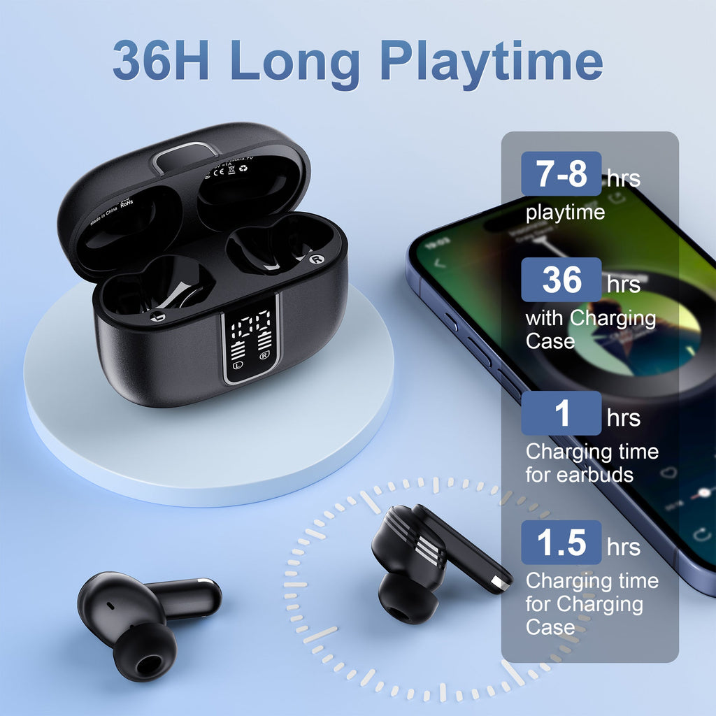Bluetooth Earphones With Digital Noise Reduction And Ultra Long Battery Life