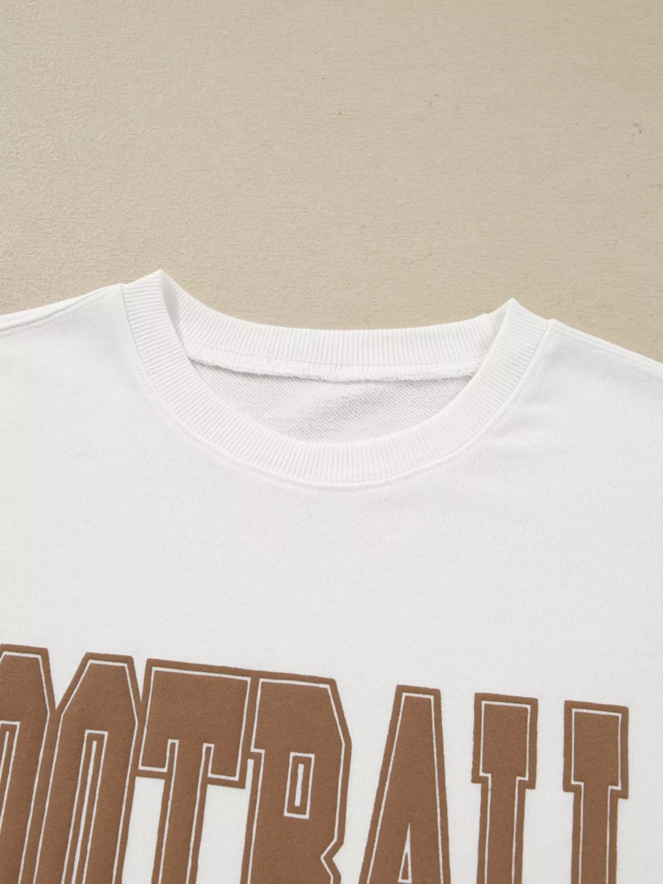 FOOTBALL 3D Letter Graphic Crew Neck Sweatshirt
