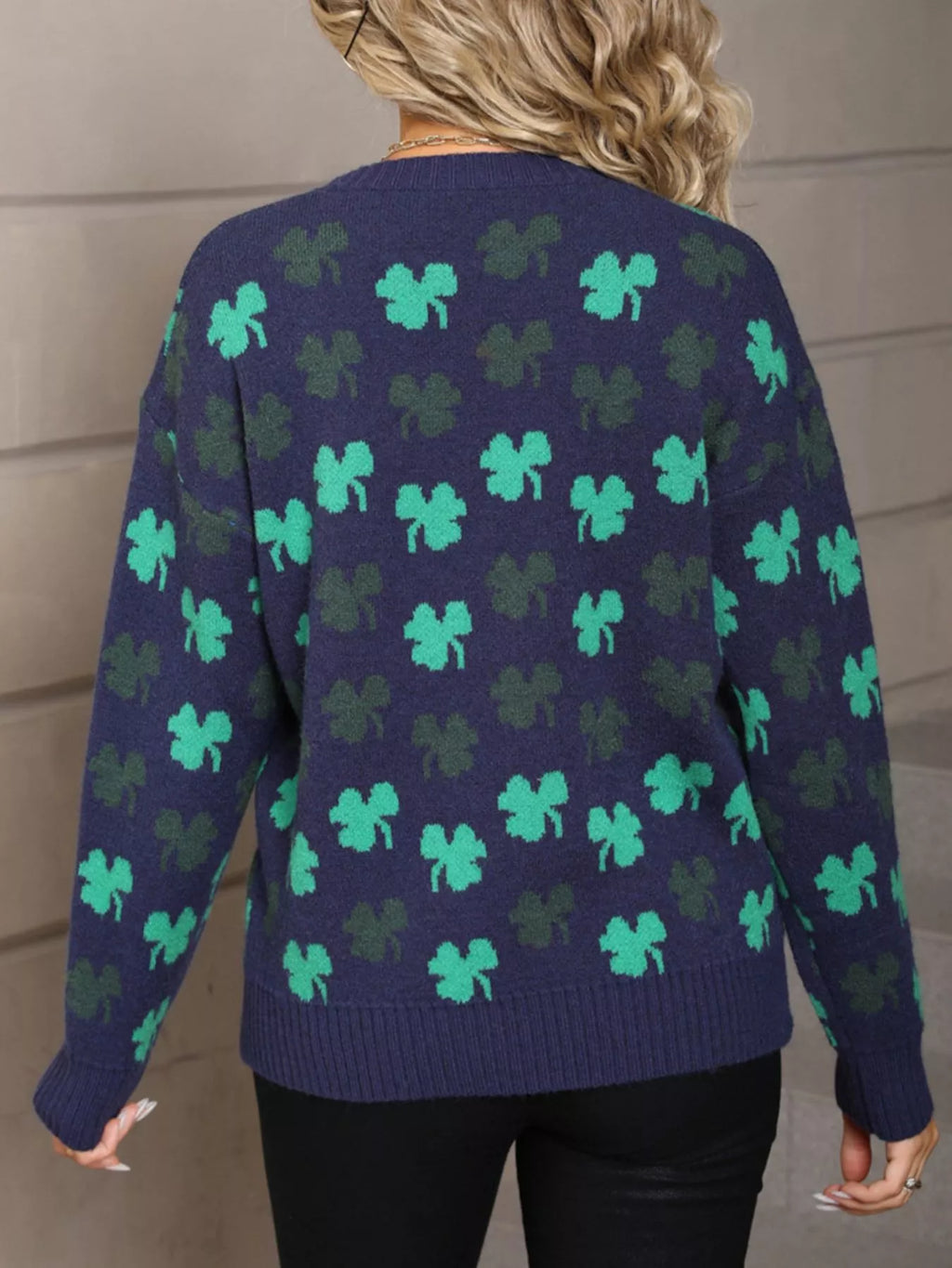 Lucky Clover Crew Neck Sweater