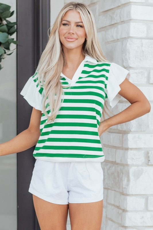 Sawyer Ruffled Short Sleeve Blouse