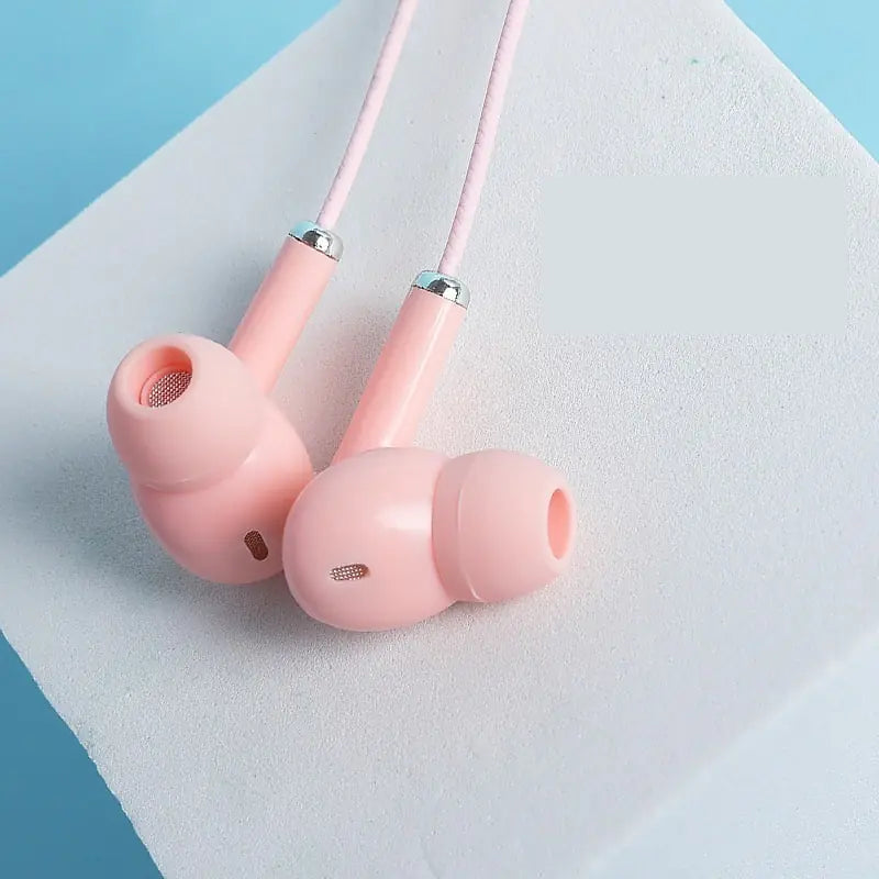Macaron Color Wired Noise Reduction Earbuds with Mic
