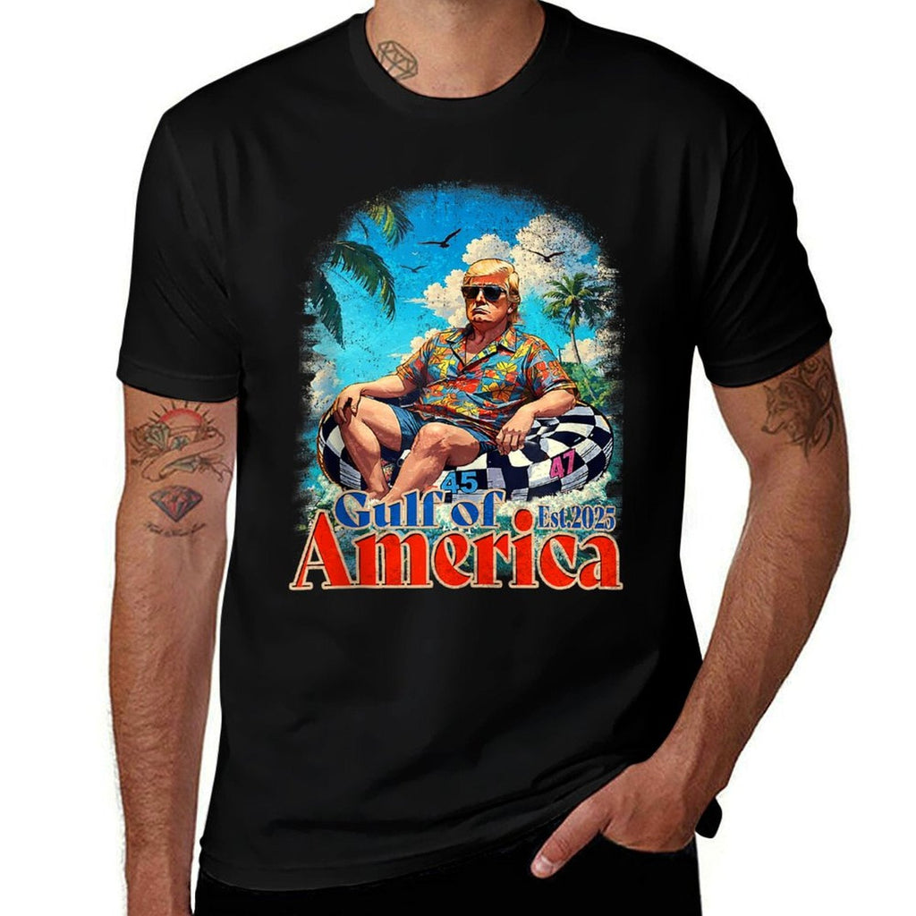 Funny Trump Gulf Of Us America 2025 Vintage Trump Graphic-printed T-Shirt